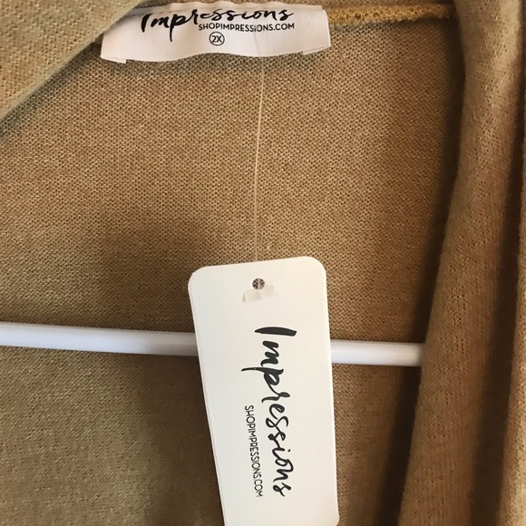 Light-weight brown, tan and black duster sweater - Picture 3 of 3